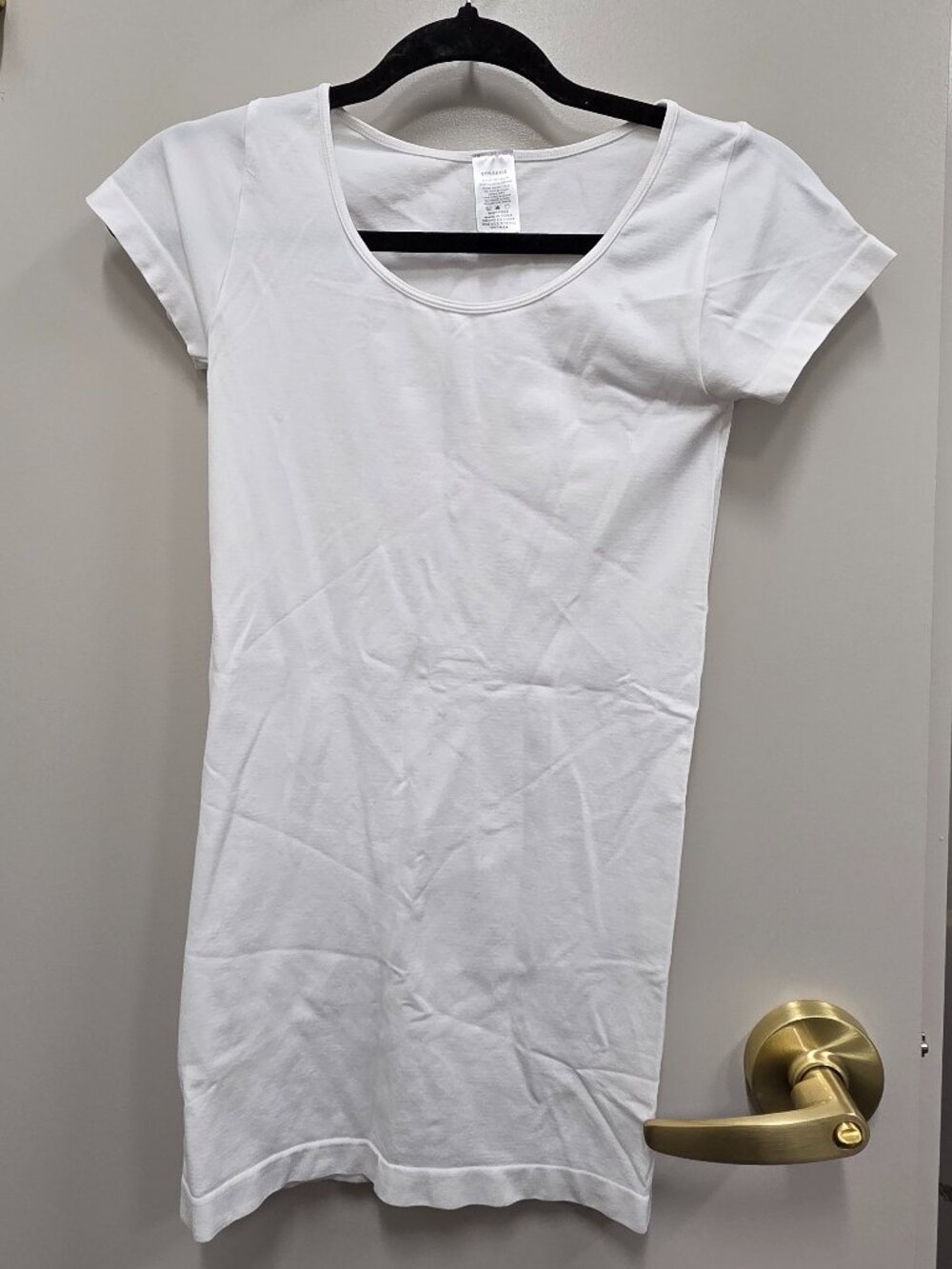 White Fitted T-Shirt Dress | One Size Fits All